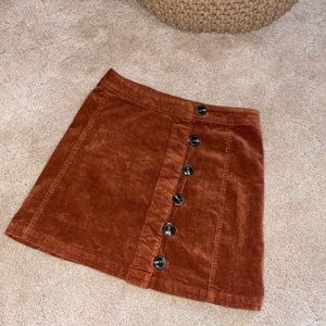 COPY - Poppies small vintage 70s corduroy skirt with buttons NWT ORANGE FALL